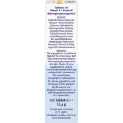 DOPPELHERZ Vitamin D3 2000+K2 system Tabletten 120 Stück