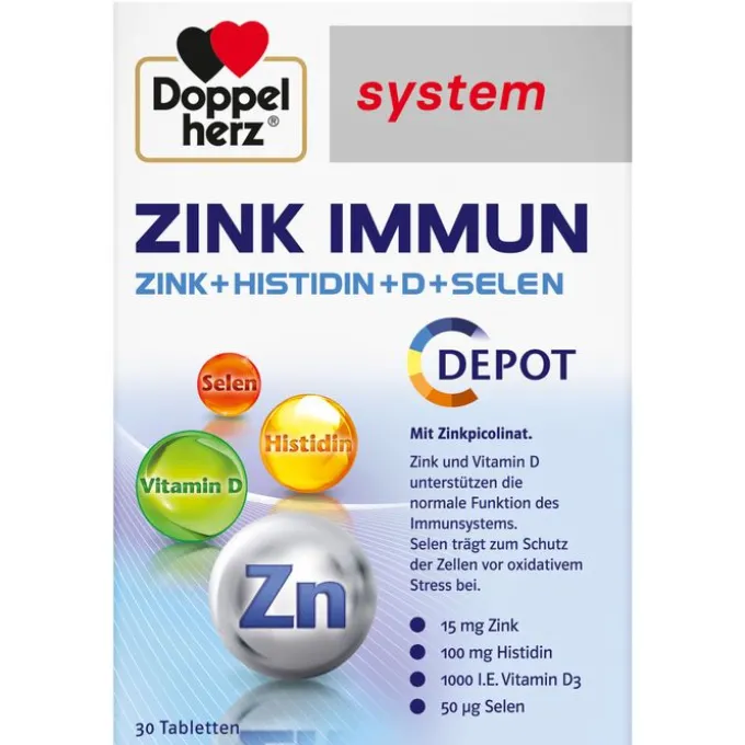 DOPPELHERZ Zink Immun Depot system Tabletten 30 Stück
