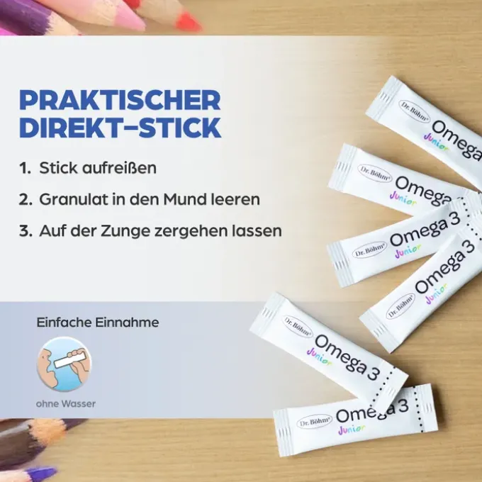 DR.BÖHM Omega-3 Junior Direkt Sticks 30 Stück