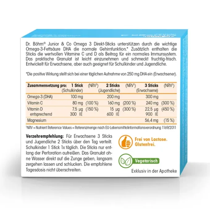 DR.BÖHM Omega-3 Junior Direkt Sticks 30 Stück