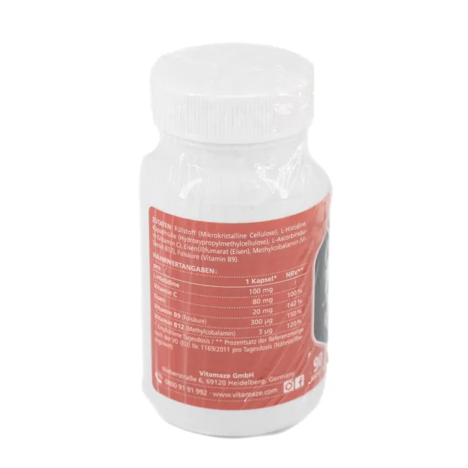 EISEN 20 mg+Histidin+Vitamine C/B9/B12 Kapseln 90 Stück