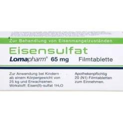 EISENSULFAT Lomapharm 65 mg überzogene Tab. 20 St