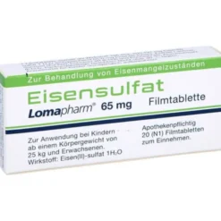 EISENSULFAT Lomapharm 65 mg überzogene Tab. 20 St