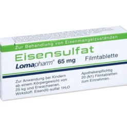 EISENSULFAT Lomapharm 65 mg überzogene Tab. 20 St
