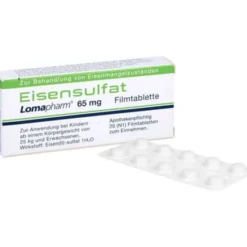 EISENSULFAT Lomapharm 65 mg überzogene Tab. 20 St