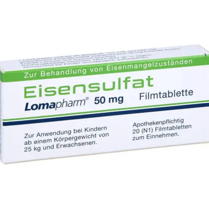 EISENSULFAT Lomapharm 50 mg Filmtabletten 20 St