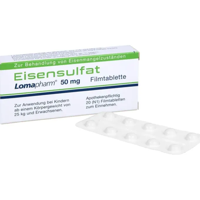EISENSULFAT Lomapharm 50 mg Filmtabletten 20 St