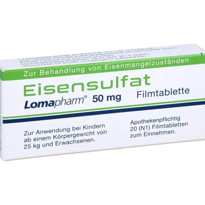 EISENSULFAT Lomapharm 50 mg Filmtabletten 20 St