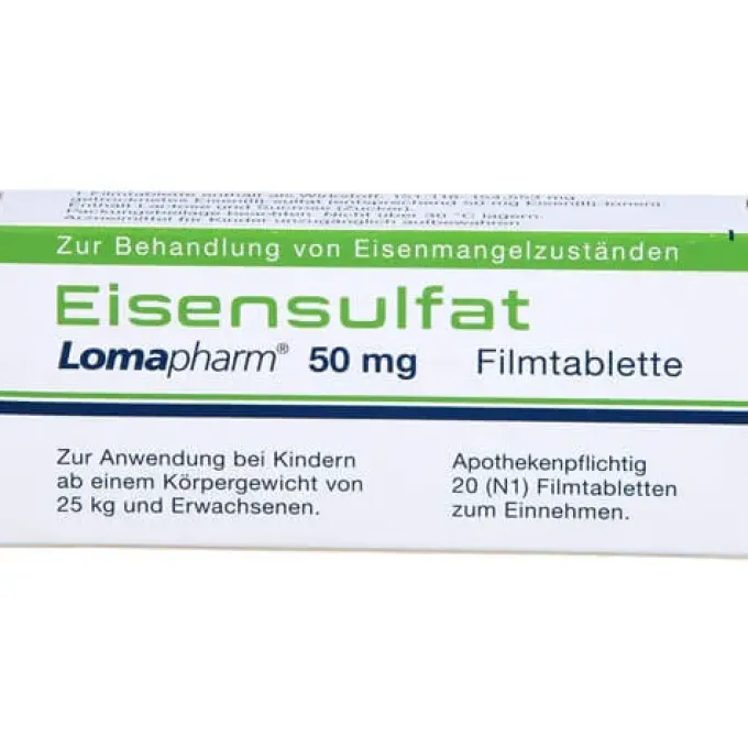 EISENSULFAT Lomapharm 50 mg Filmtabletten 20 St