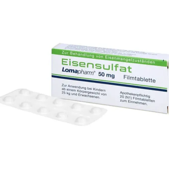 EISENSULFAT Lomapharm 50 mg Filmtabletten 20 St