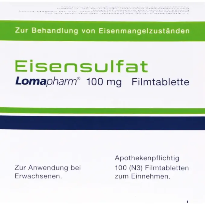 EISENSULFAT Lomapharm 100 mg Filmtabletten 100 St