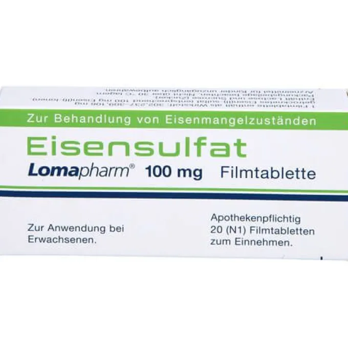 EISENSULFAT Lomapharm 100 mg Filmtabletten 20 St