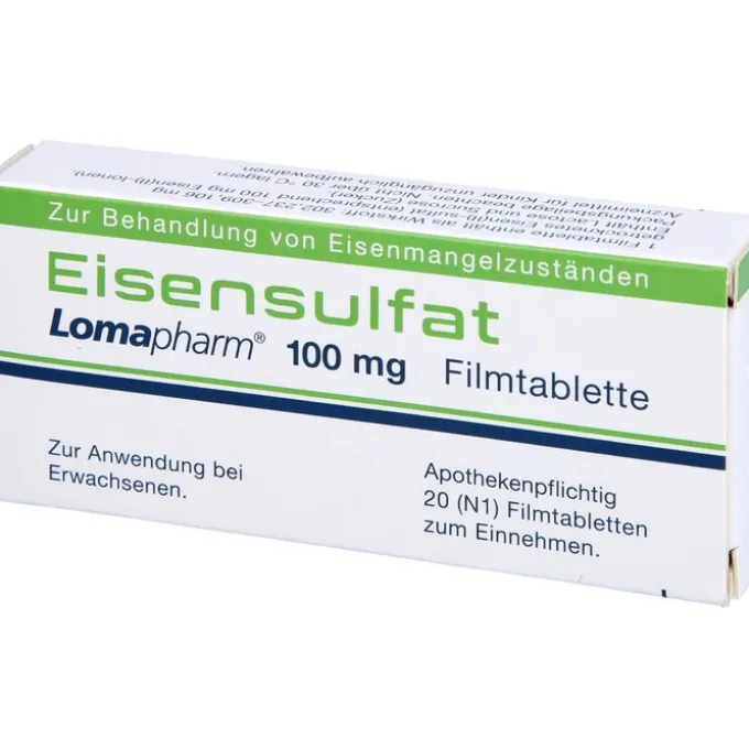 EISENSULFAT Lomapharm 100 mg Filmtabletten 20 St
