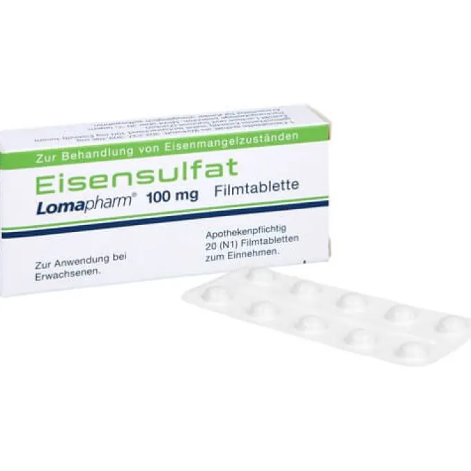 EISENSULFAT Lomapharm 100 mg Filmtabletten 20 St