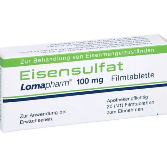 EISENSULFAT Lomapharm 100 mg Filmtabletten 20 St
