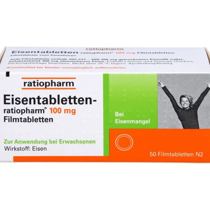 EISENTABLETTEN-ratiopharm 100 mg Filmtabletten 50 St