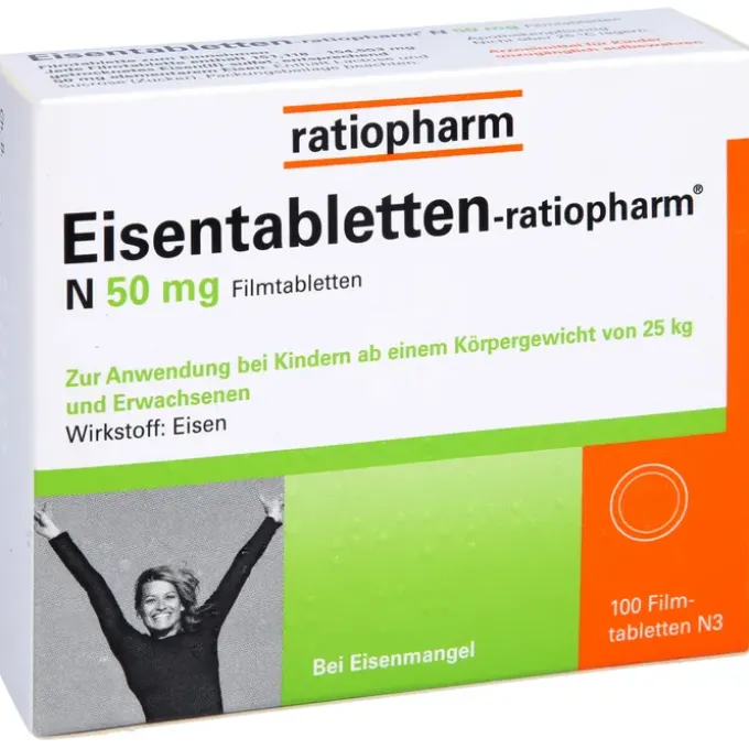 EISENTABLETTEN-ratiopharm N 50 mg Filmtabletten 100 St