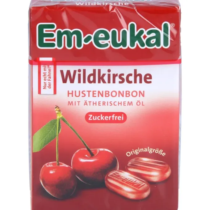 EM-EUKAL Bonbons Wildkirsche zuckerfrei Box 50 g