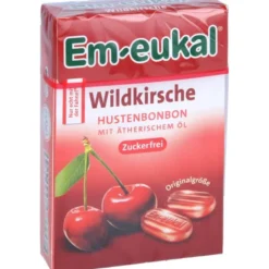 EM-EUKAL Bonbons Wildkirsche zuckerfrei Box 50 g