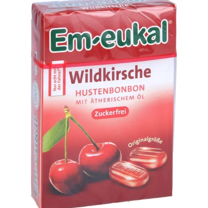EM-EUKAL Bonbons Wildkirsche zuckerfrei Box 50 g