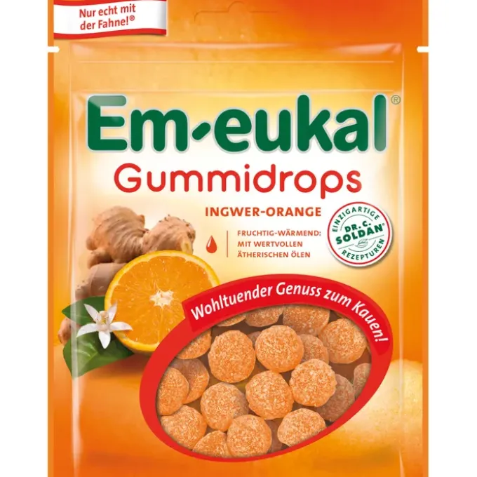 EM-EUKAL Gummidrops Ingwer-Orange zuckerhaltig 90 g