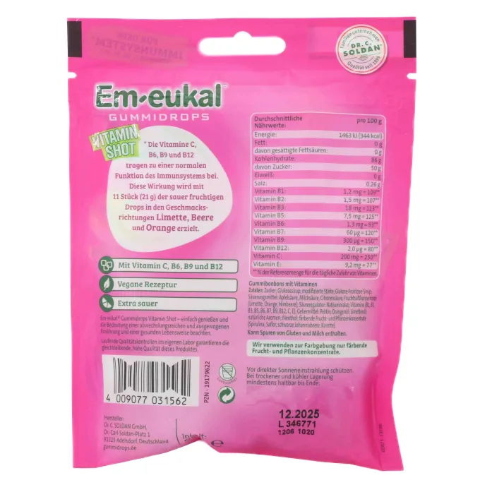 EM-EUKAL Gummidrops Vitamin Shot vegan zuckerhalt. 90 g