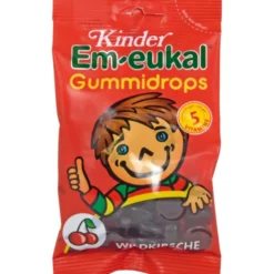 EM-EUKAL Kinder Gummidrops Wildkirsche zuckerhalt. 75 g