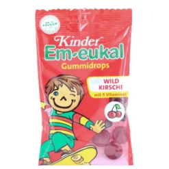 EM-EUKAL Kinder Gummidrops Wildkirsche zuckerhalt. 75 g