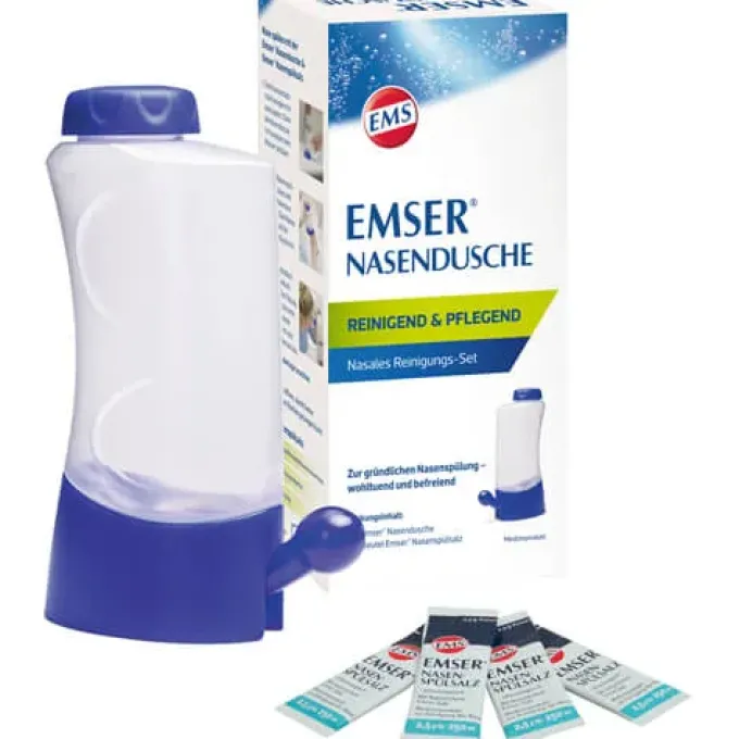 EMSER Nasendusche mit 4 Btl.Nasenspülsalz 1 St