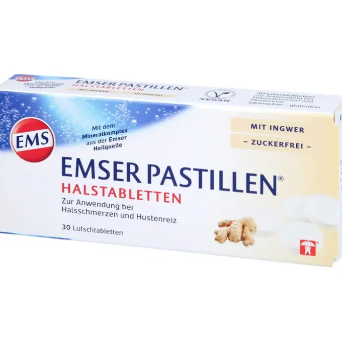 EMSER Pastillen Halstabletten m.Ingwer zuckerfrei 30 St