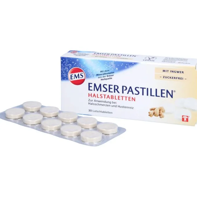 EMSER Pastillen Halstabletten m.Ingwer zuckerfrei 30 St