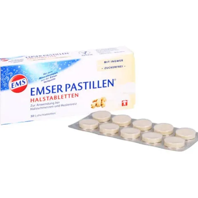 EMSER Pastillen Halstabletten m.Ingwer zuckerfrei 30 St