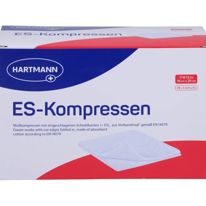 ES-KOMPRESSEN steril 10x20 cm 12fach Großpackung 20X5 St