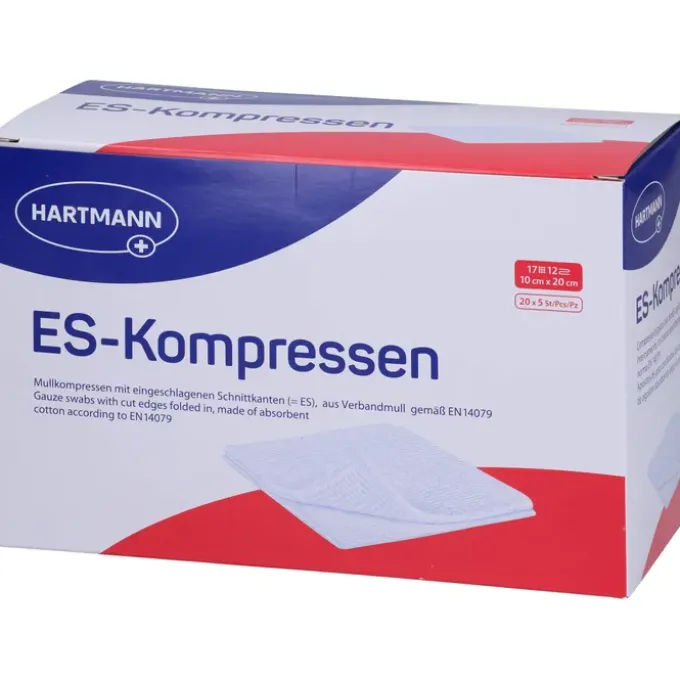 ES-KOMPRESSEN steril 10x20 cm 12fach Großpackung 20X5 St