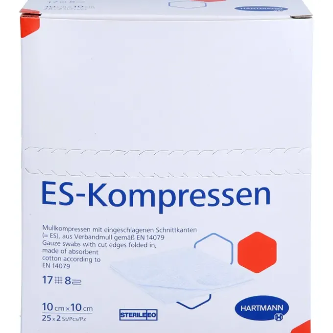 ES-KOMPRESSEN steril 10x10 cm 8fach 50 St
