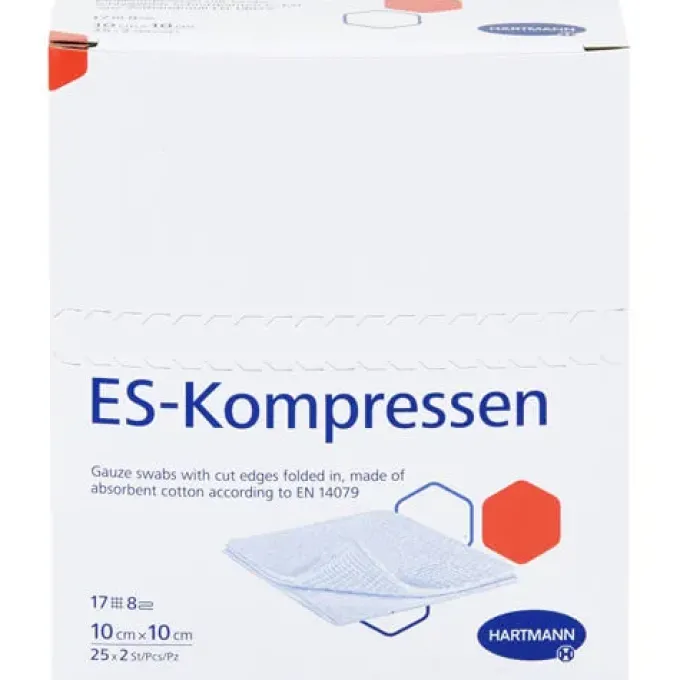 ES-KOMPRESSEN steril 10x10 cm 8fach 50 St