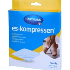 ES-KOMPRESSEN steril 10x10 cm 8fach 17fädig 5X2 St