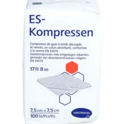 ES-KOMPRESSEN unsteril 7,5x7,5 cm 8fach 100 St