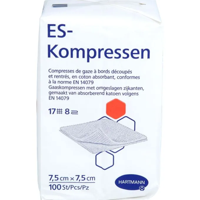ES-KOMPRESSEN unsteril 7,5x7,5 cm 8fach 100 St