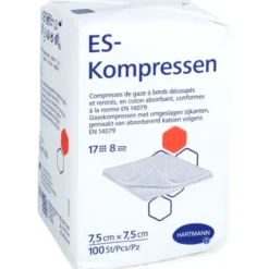 ES-KOMPRESSEN unsteril 7,5x7,5 cm 8fach 100 St