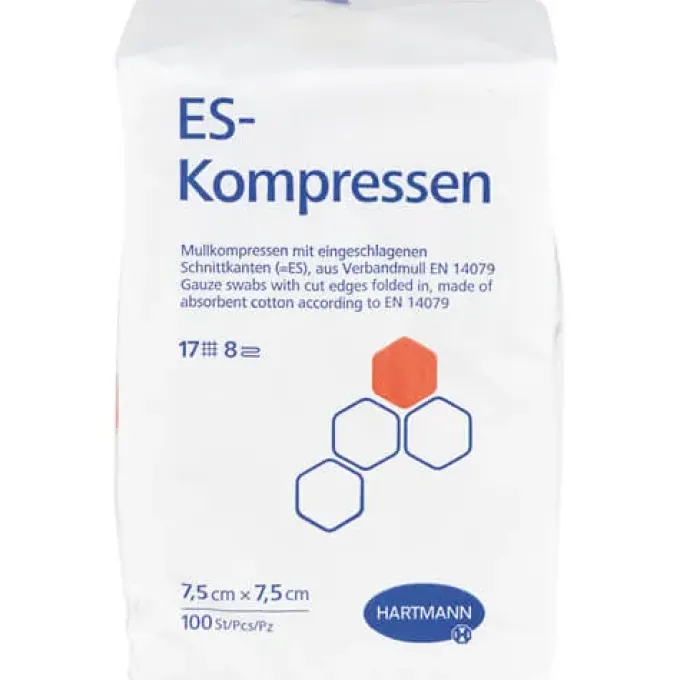 ES-KOMPRESSEN unsteril 7,5x7,5 cm 8fach 100 St