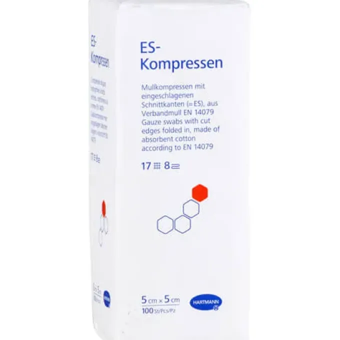 ES-KOMPRESSEN unsteril 5x5 cm 8fach 100 St