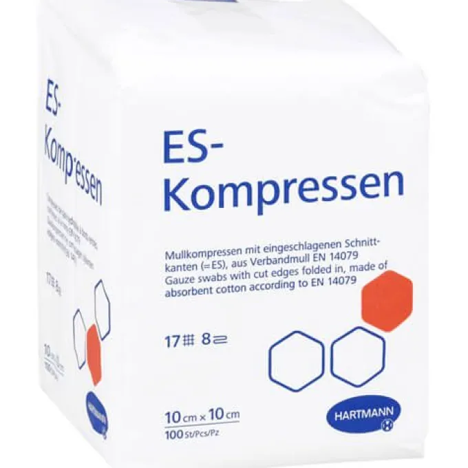 ES-KOMPRESSEN unsteril 10x10 cm 8fach 100 St