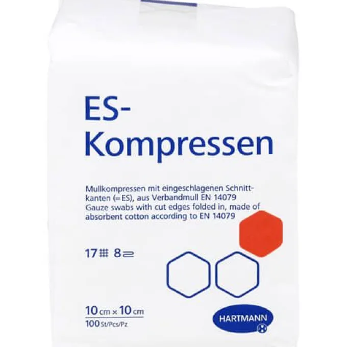 ES-KOMPRESSEN unsteril 10x10 cm 8fach 100 St
