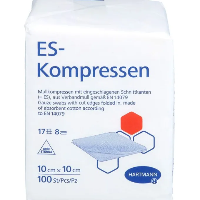 ES-KOMPRESSEN unsteril 10x10 cm 8fach 100 St