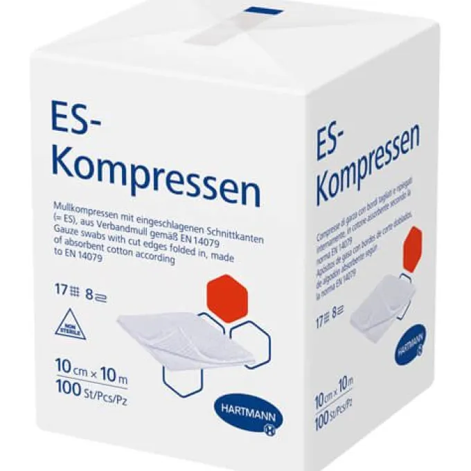 ES-KOMPRESSEN unsteril 10x10 cm 8fach 100 St