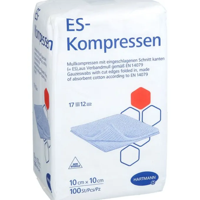 ES-KOMPRESSEN unsteril 10x10 cm 12fach 100 St