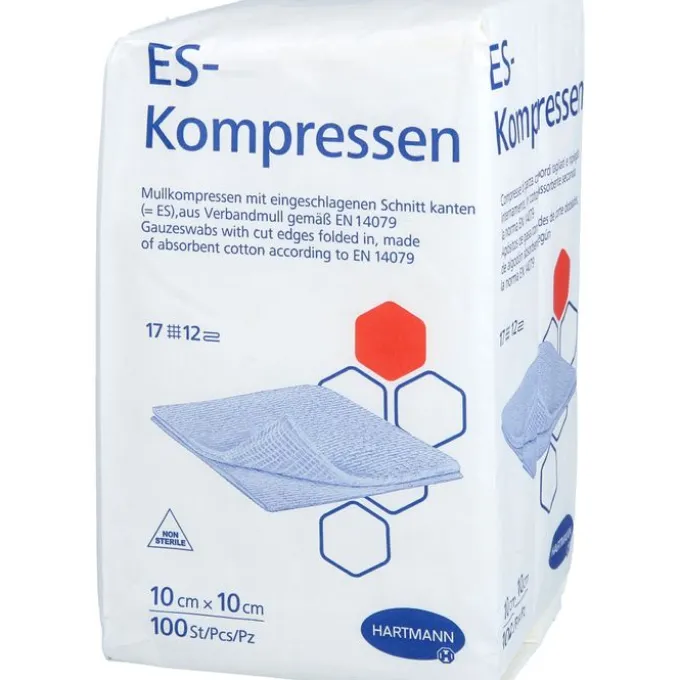 ES-KOMPRESSEN unsteril 10x10 cm 12fach 100 St