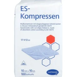 ES-KOMPRESSEN unsteril 10x10 cm 12fach 100 St