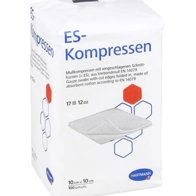 ES-KOMPRESSEN unsteril 10x10 cm 12fach 100 St